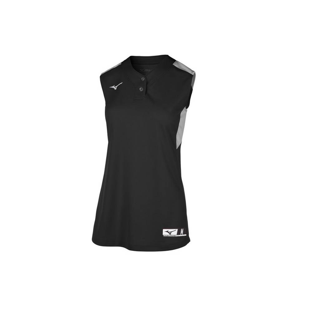 Mizuno Aerolite 2-Button Sleeveless - Bayan Forma - Siyah/Gri Türkiye (XUBTME-945)